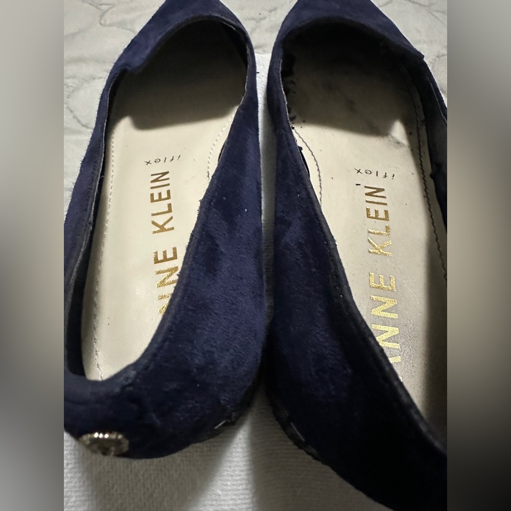 Anne Klein Deep Blue Suede Flats - Picture 7 of 7